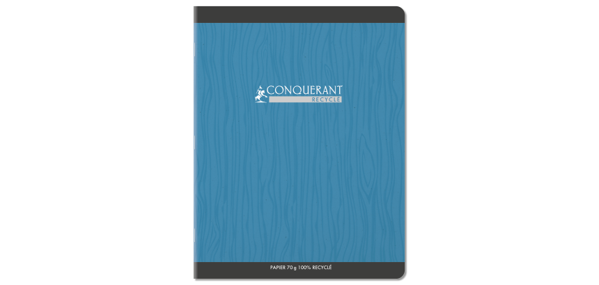 Cahier Conquerant 7 agrafe 170x220 96p 70g seyes assorti
