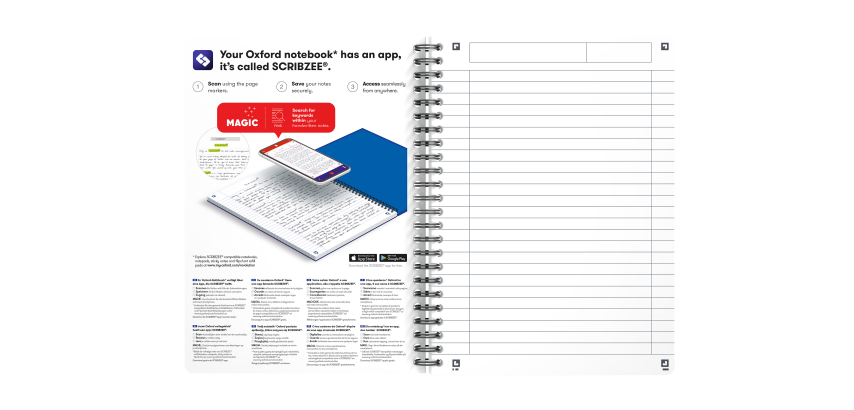 Cahier Oxford Oceanis Integrale 148X210 180P Optik P. L7Mm+Tag Polypro Noir