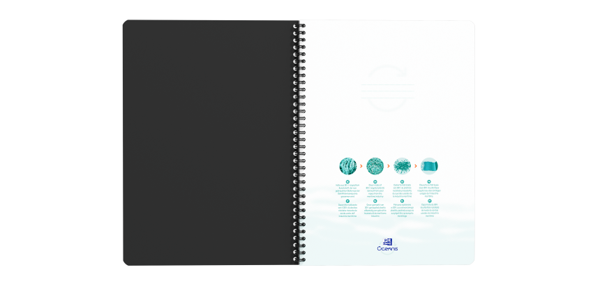 Cahier Oxford Oceanis Integrale 210X297 180P Optik P. L7Mm+Tag Polypro Noir
