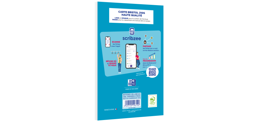 Bloc Bristol Oxford 125X200 30 Fiches Perforees Q5/5 Blanc