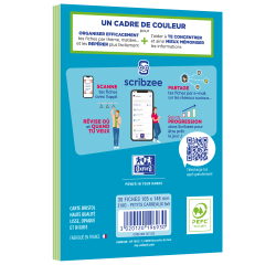 Bloc bristol Oxford 105x148 30 fiches non perforees q5/5 vert