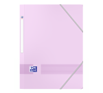 Chemise à élastique 3 rabats plastique Oxford Color Life 24,5 x 32 cm couleurs pastel assorties