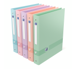 Classeur 4 anneaux cartonnés Oxford Color life A4 - Dos 4 cm couleurs pastel assorties