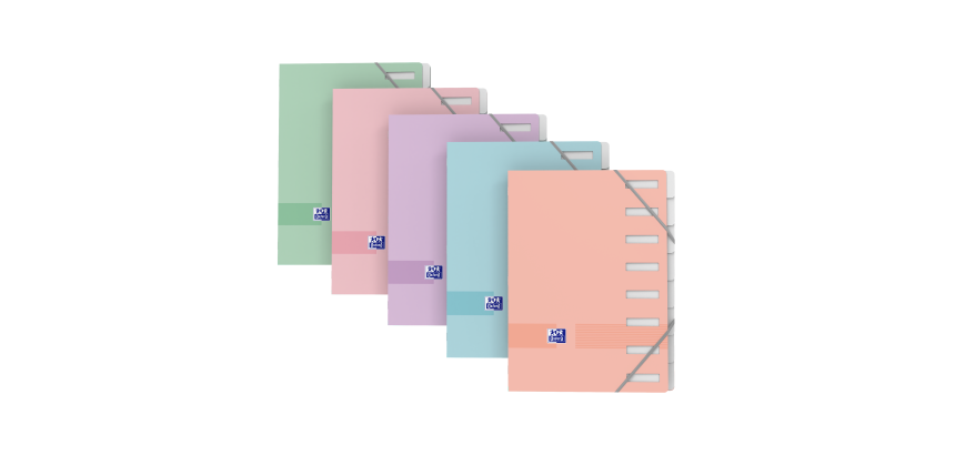 Trieur Agrafe Oxford Color Life A4 8 Positions Assorti Pastel