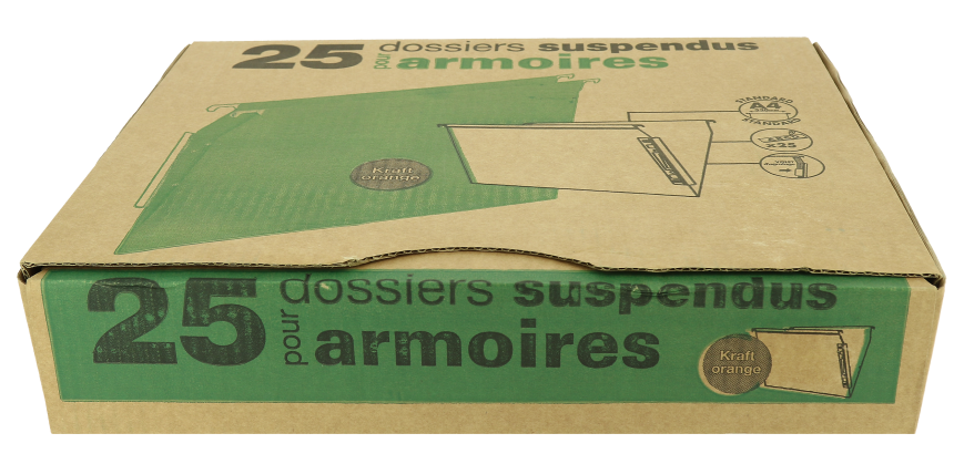 Boîte de 25 dossiers susp nna defi flex armoire fdv a4 kraft orange