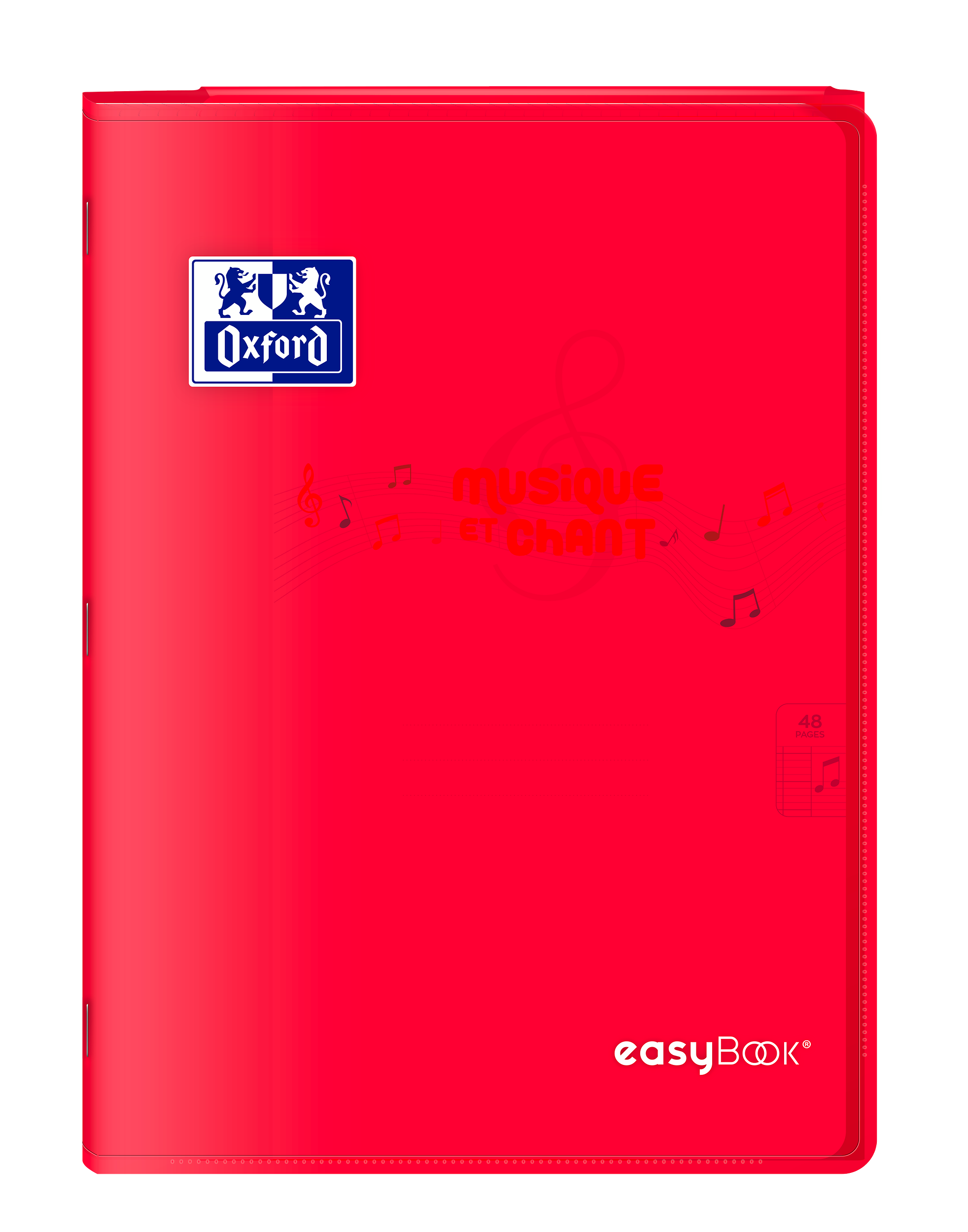 Cahier Oxford easybook musique et chants agrafe 210x297 48p optik p. seyes/musique polypro assorti