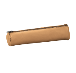 Fourre-Tout Petit Rond Oxford Cuir Naturel Beige
