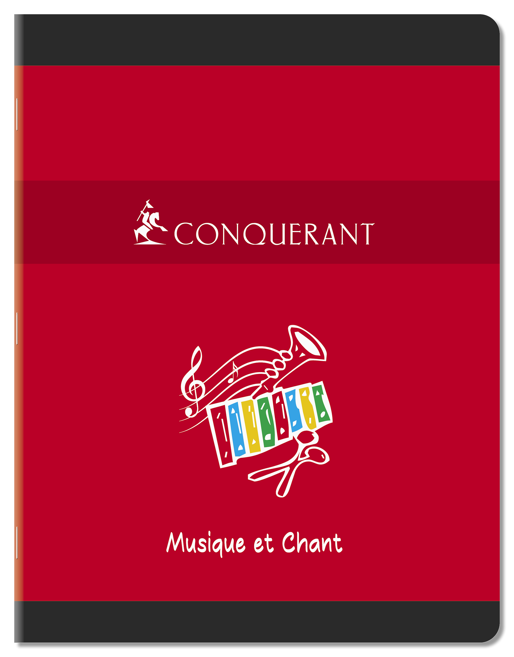 Cahier de musique Conquerant 7 agrafe 170x220 48p 70-90g seyes/musique assorti