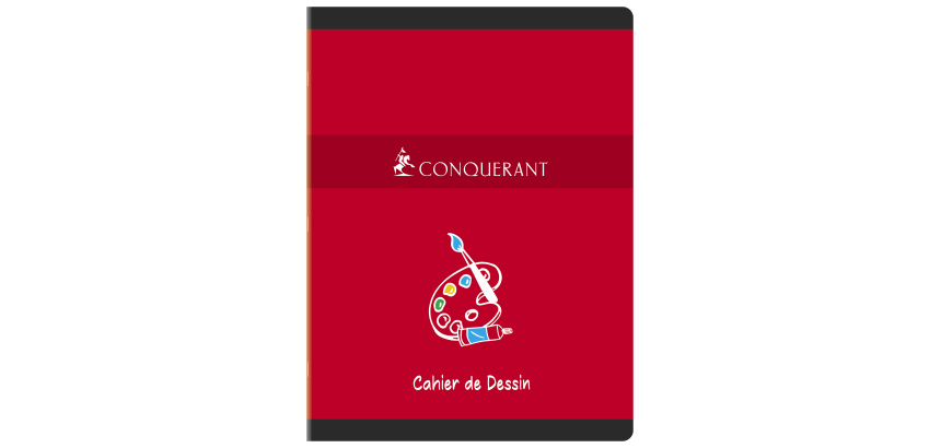 Cahier de dessin Conquerant 7 agrafe 240x320 16p 120g uni assorti