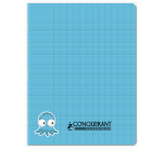 Cahier Conquerant classique agrafe 170x220 32p 90g double ligne 3/10 polypro bleu
