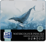 Boite metal Oxford art 24 crayons aquarelle + 1 pinceau