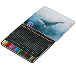 Boite metal Oxford art 24 crayons aquarelle + 1 pinceau
