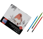 Boite metal Oxford art 24 crayons couleur dessin