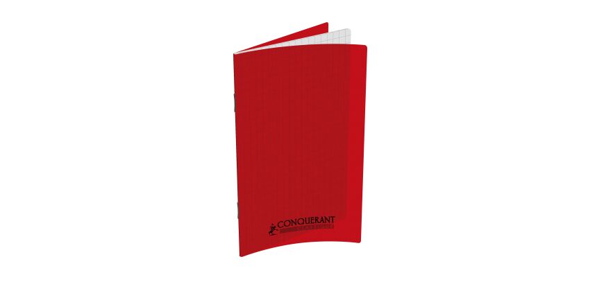 Carnet Conquerant classique agrafe 90x140 96p 90g q5/5 polypro rouge