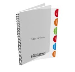 Cahier De Textes Conquerant Classique Integrale 170X220 124P Seyes 90G Polypro Incolore