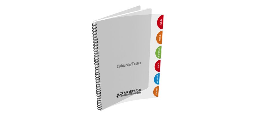 Cahier De Textes Conquerant Classique Integrale 170X220 124P Seyes 90G Polypro Incolore