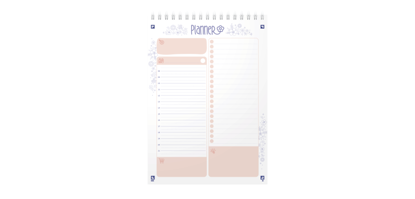 Bloc Oxford Floral Integrale 148X210 140P Optik P.Print Dpl