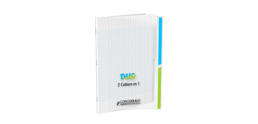 Cahier 2 Sections Conquerant Classique Agrafe 240X320 96P 90G Seyes Polypro Incolore
