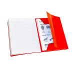 Cahier a rabat Conquerant classique agrafe 240x320 48p 90g seyes polypro rouge
