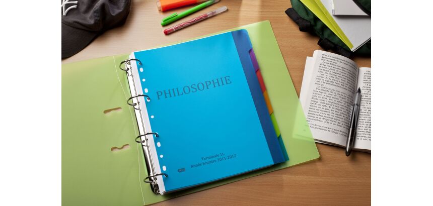 Intercalaires neutres Oxford color life a4 6 positions pp 3/10 assorti