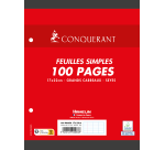 Feuilles simples Conquerant 7 perforees 170x220 film 100p 90g seyes
