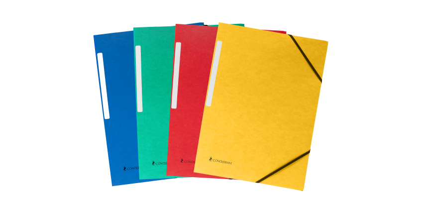 Chemise elast 3rab Conquerant a4 carte recycle 350g assorti