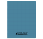 Cahier Conquerant recycle agrafe 170x220 96p seyes polypro bleu