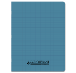 Cahier Conquerant recycle agrafe 170x220 96p seyes polypro bleu