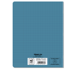 Cahier Conquerant recycle agrafe 170x220 96p seyes polypro bleu