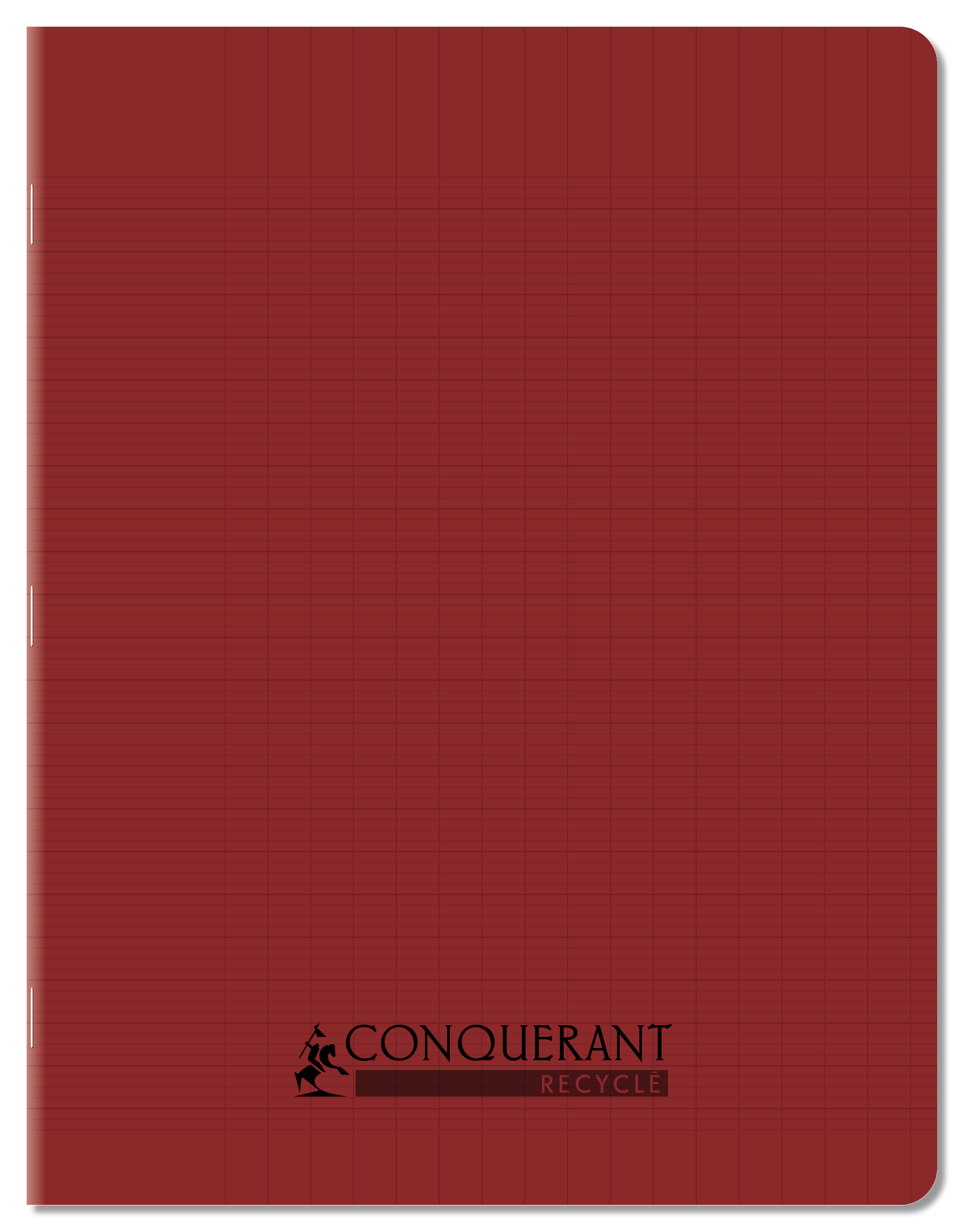 Cahier Conquerant recycle agrafe 170x220 96p seyes polypro rouge