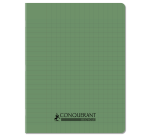 Cahier Conquerant recycle agrafe 170x220 96p seyes polypro vert