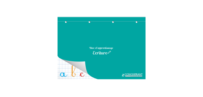 Bloc Ecriture Conquerant Classique Endosse 4 Trous 210X297 Paysage 160P 90G Dl3/10 Aqua