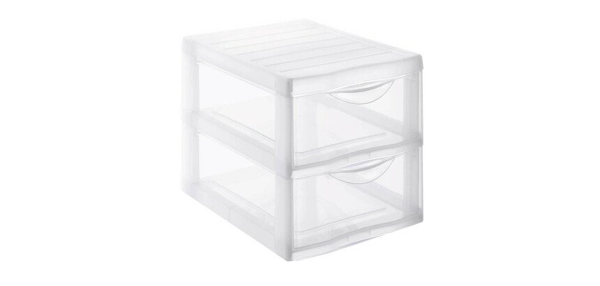 Module de rangement sundis a4 2 tiroirs pp transparent