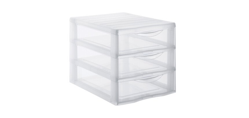 Module de rangement sundis a4 3 tiroirs pp transparent
