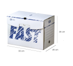 600 boites d'archivage Fast d20 manuel blanc/bleu sur palette