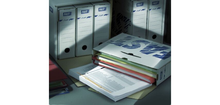 25 Boite D'Archivage Fast D20 Manuel Blanc/Bleu