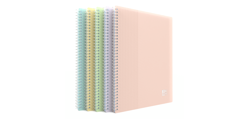Protege-Docs Spiral Oxford School Life A5 40 Poch PP Opaque Assorti Pastel Pav
