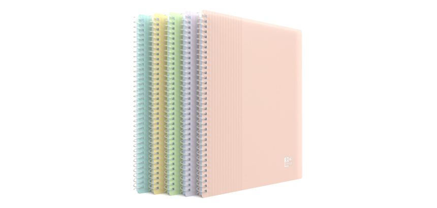 Protege-Docs Spiral Oxford School Life A5 40 Poch PP Opaque Assorti Pastel Pav