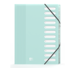 Trieur Oxford school life a4 12 positions pp opaque pastel assorti