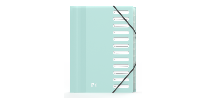 Trieur Oxford school life a4 12 positions pp opaque pastel assorti