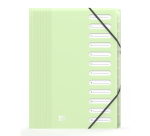 Trieur Oxford school life a4 12 positions pp opaque pastel assorti