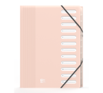 Trieur Oxford school life a4 12 positions pp opaque pastel assorti