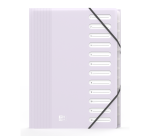 Trieur Oxford school life a4 12 positions pp opaque pastel assorti