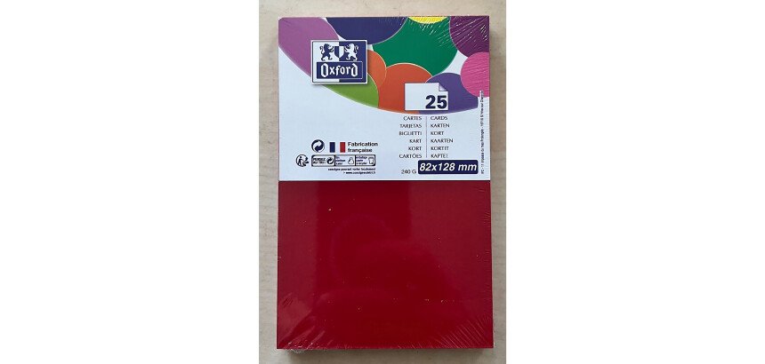 Carte de visite Oxford 82x128 x25 rouge