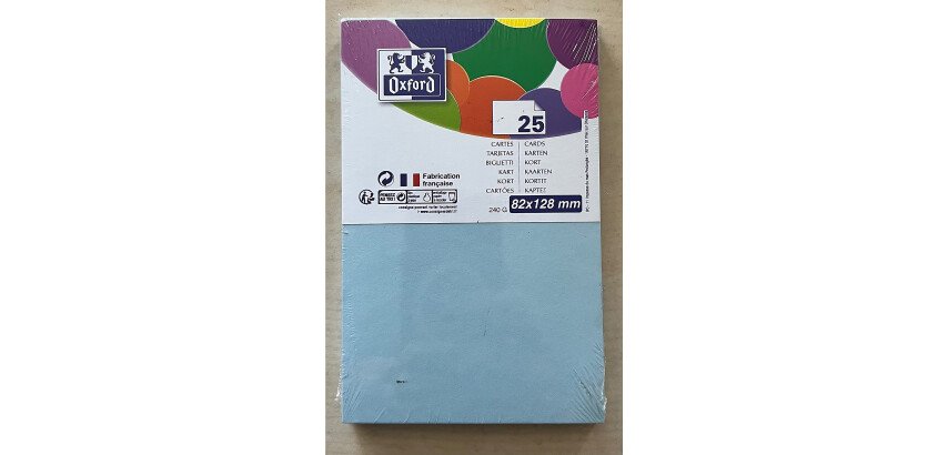 Carte de visite Oxford 82x128 x25 bleu ciel