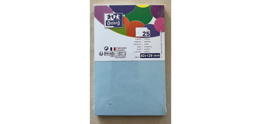 Carte de visite Oxford 82x128 x25 bleu ciel