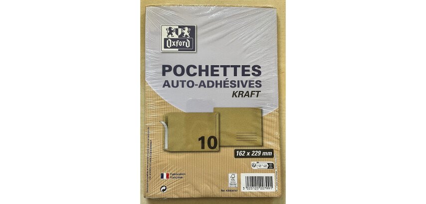 10 Pochette Kraft 162X229 Adhesive Sa