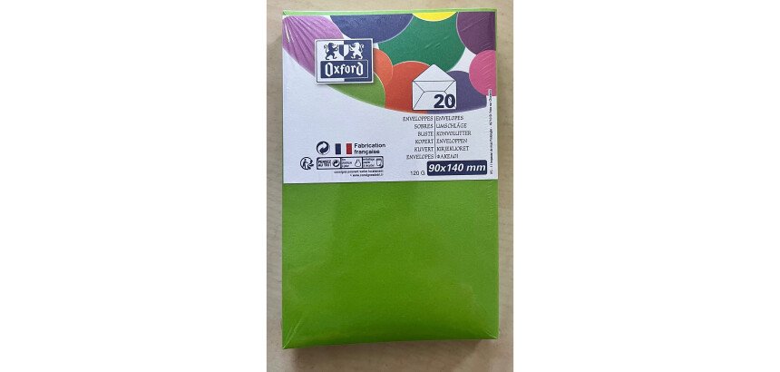 Paquet D'EnveloPPes Oxford 90X140 X20 Vert Anis