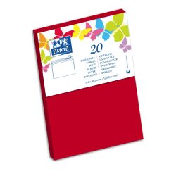 Paquet d'enveloppes Oxford 114x162 x20 rouge auto adhesive rouge