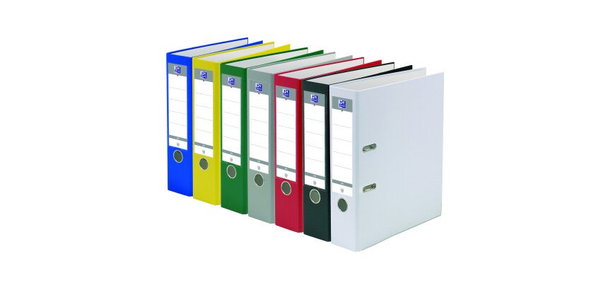 Classeur a levier Oxford smarta4 dos 80mm 2 anneaux pp/pap assorti